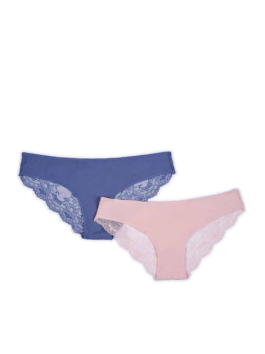 Promise Γυναικεία Slip 2Pack χωρίς Ραφές με Δαν...