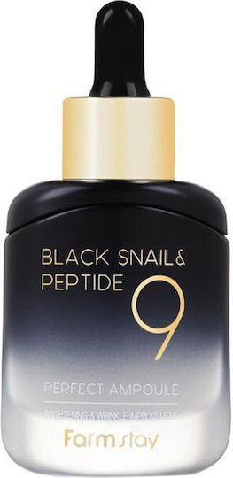 Farm Stay Black Snail & Peptide9 Anti-aging Ampoule Face Serum with Snail Secretion & Niacinamide for Brightening & Firming 35ml