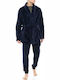 Ulisse Winter Herren-Robe Vlies Yacht Blue