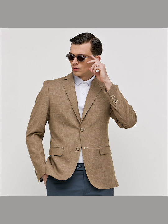 Sogo Men's Summer Suit Jacket Regular Fit Beige