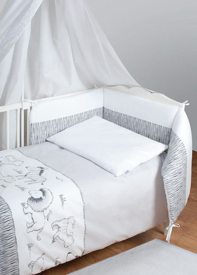 Matex Set Copertă de Pătuț cu Față de Pernă Bianco 135x100cm.