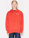 Long Women's Sweatshirt with Hood Red