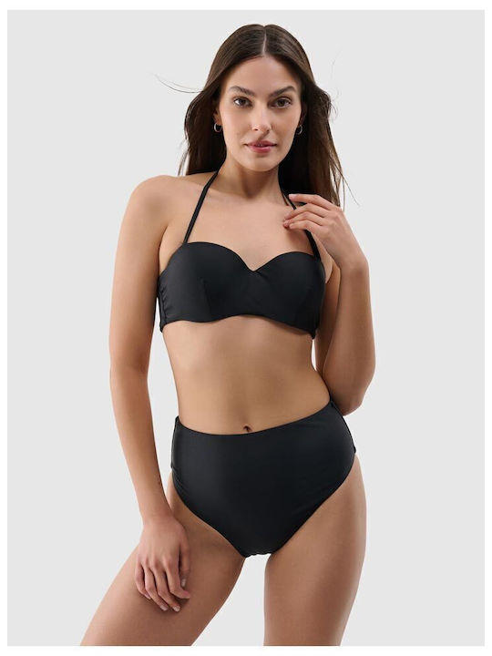 4F Strapless Bikini Top Μαύρο