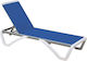 Woodwell Foldable Aluminum Beach Sunbed Blue 196x69x31cm
