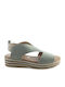 Women's Flat Sandals in Green Color