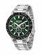 Sector Herrenuhr Chronograph Batterie mit Silber Metallarmband