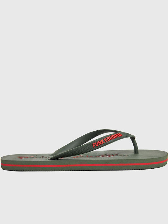 Funky Buddha Men's Flip Flops Khaki