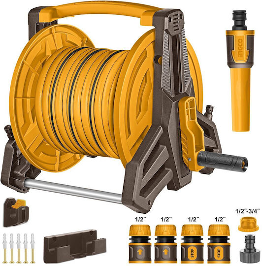 Ingco Watering Wind Wall Mounted for Hose up to 20m