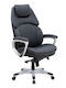 Duke Executive Reclining Office Chair with Fixed Arms Black Velvet-Black Metal Megapap
