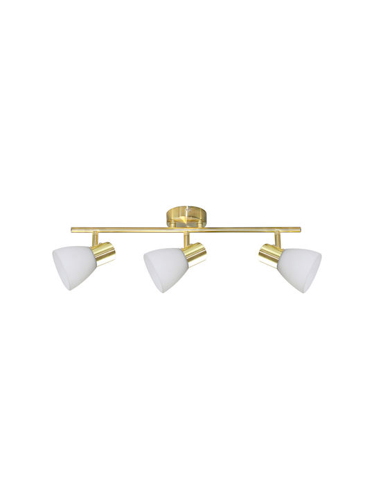 Eko Light Dreifach Spot mit Fassung E14 in Gold Farbe