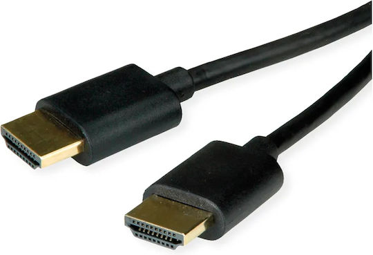 Roline Cable HDMI male - HDMI male 2m Μαύρο