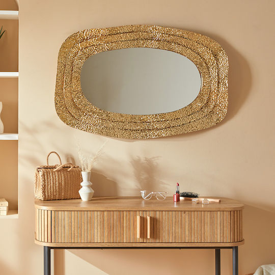 Brenda Wandspiegel Oval mit Gold Metallisch Rahmen 89x58cm 1Stück