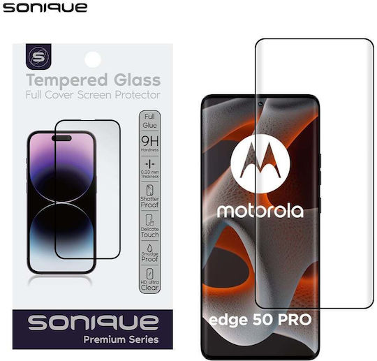 Curvy Glass Sonique Premium Series Hd Full Cover 9h Motorola Edge 50 Pro 5g Μαύρο