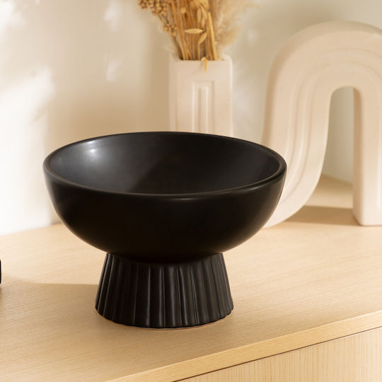 Bol Decorativ Ceramică Negru 22x22x14cm 1buc