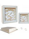 Wall-Mounted Square Wedding Crown Case Wooden White 28x28cm