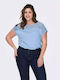 Women's Blouse Short Sleeve Sky Blue