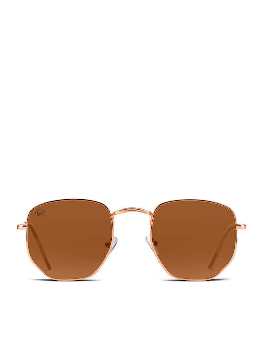 Twig Roque Unisex Sunglasses with Brown Metalli...
