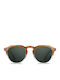 Twig Woolf Unisex Sunglasses with Green Horn-Rimmed Frame and Green Lens WOF02
