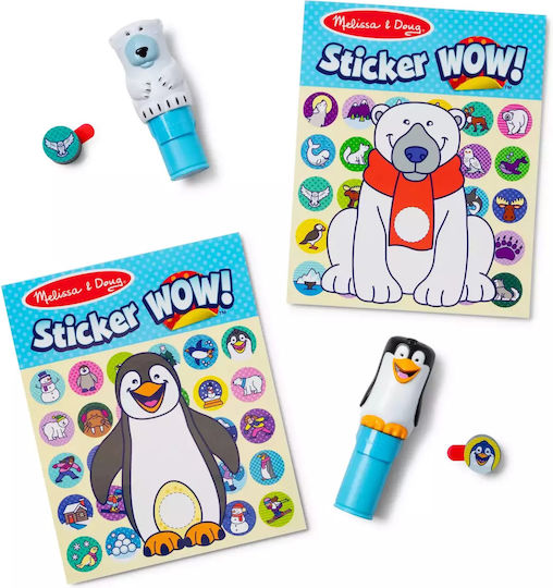 Melissa & Doug Children's Craft Sticker WOW! Value Pack 2 Activity Books with 2 Sticker Stamps, Winter for Children 3 Years