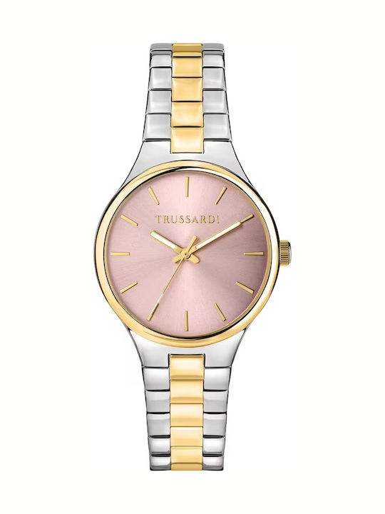 Trussardi Tessenza Herrenuhr Batterie mit Silber Metallarmband
