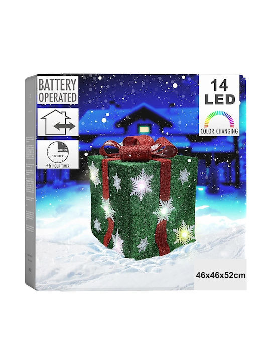 Home&Styling Collection Leuchtendes grünes Geschenk 14 LED 46 cm