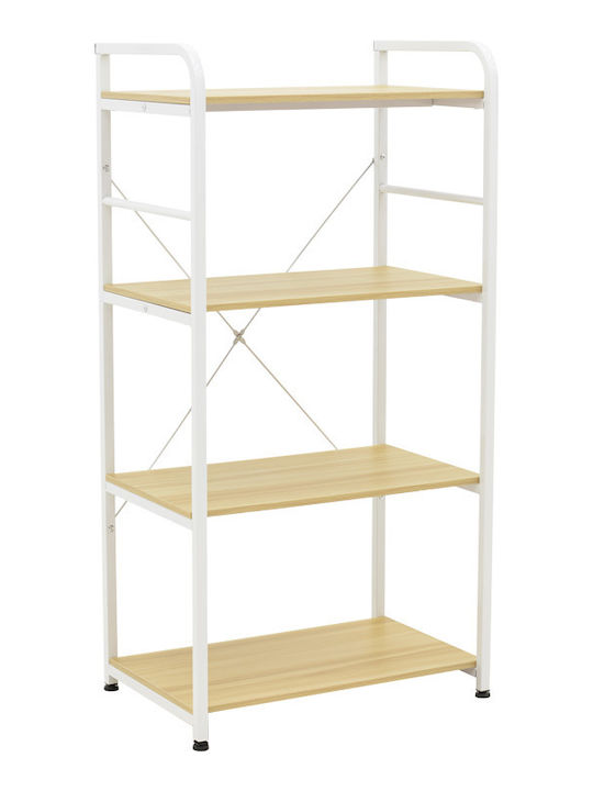Pakketo Depo Floor Bathroom Shelf Metallic 60x40x120cm White