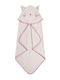Nima Baby-Badetuch mit Kapuze Baby Love Rosa 75x75cm