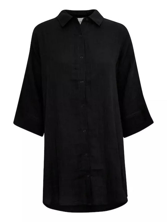 Langärmelig Damen Hemd Black