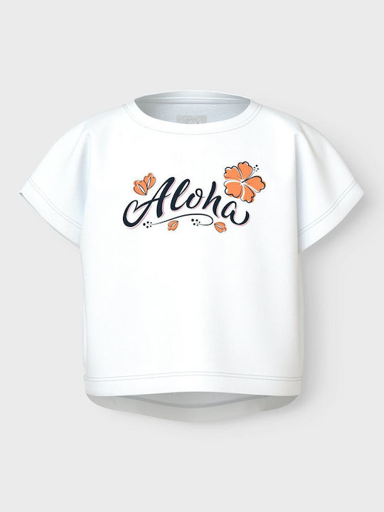 Kids' Crop Top Short Sleeve Bright White