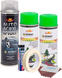 Complete Repair Painting Kit Wheels In Fluorescent Green Color V2