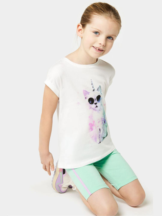 Set Kids Short White Cycling Leggings