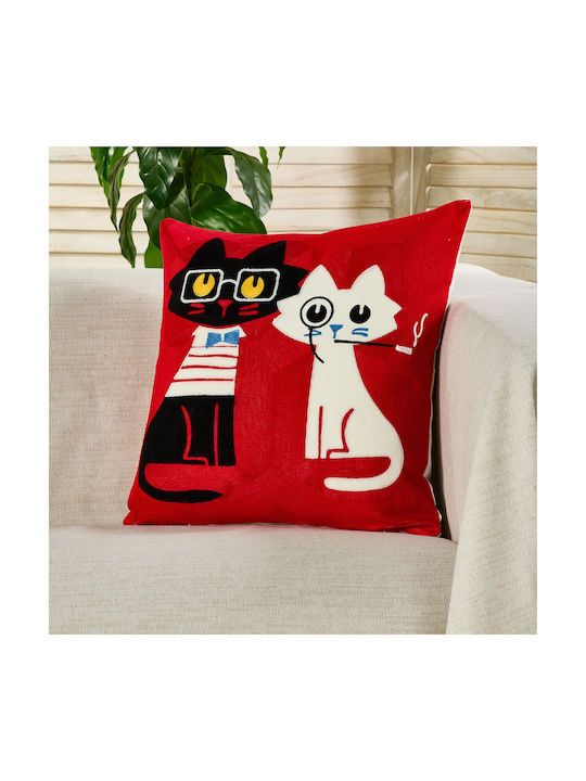 Whitegg Față De Pernă D0321 Din 100% Bumbac Roșie 45x45cm