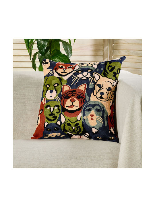 Whitegg Decorative Pillow Case D0313 Made of 100% Cotton Multicoloured 45x45cm