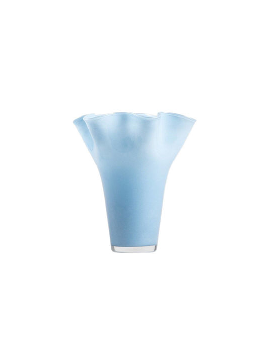 Homla Διακοσμητικό Βάζο Γυάλινο Modern Hamptons Μπλε 19xΥ22.5cm
