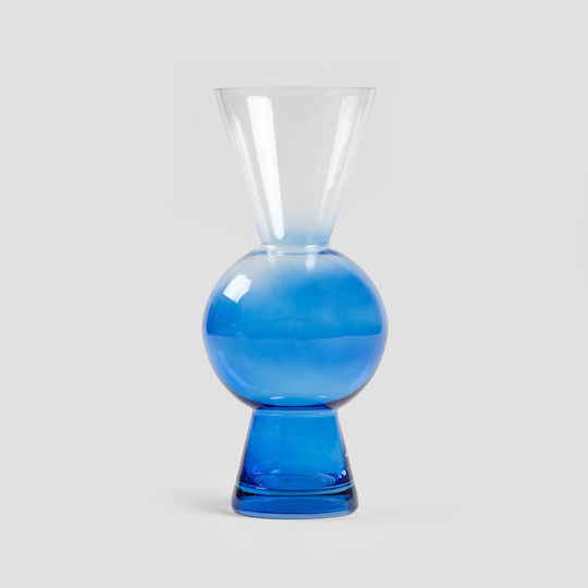 Homla Βάζο Γυάλινο Vaseo Μπλε 7xΥ25cm