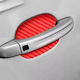 Set 4 Scratch Protection Door Handle Covers In 3d Red Carbon Sticker