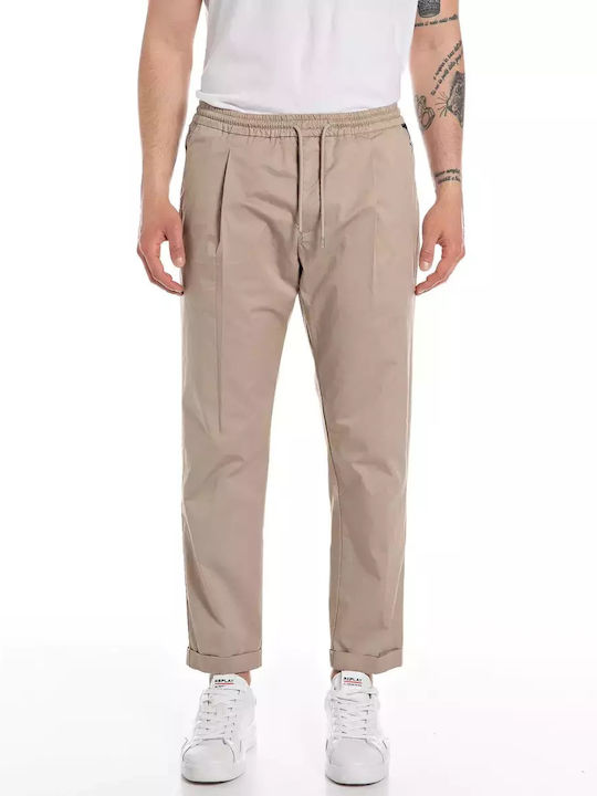 Trousers Elastic in Regular Fit Beige