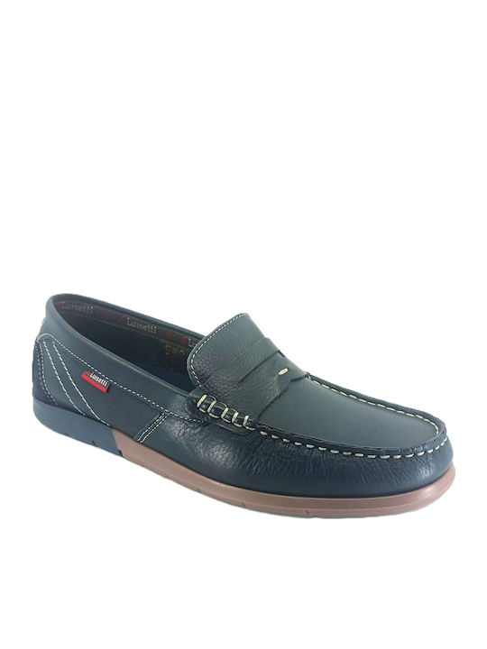 Leder Herren Mokassins in Blau Farbe