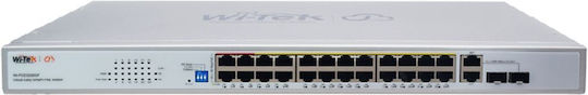 Wi-Tek WI-PCES226GF Unmanaged L2 PoE+ Switch με 24 Θύρες Ethernet και 2 SFP Θύρες