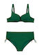 Plus Size Γυναικείο Ανάγλυφο Μαγιό Bikini Μπανέλα Πράσινο
