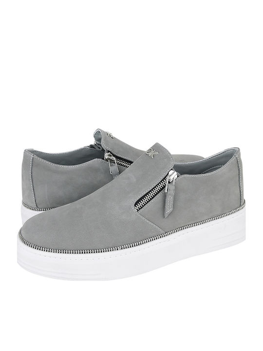 De piele Slip-on-uri pentru bărbați Gri