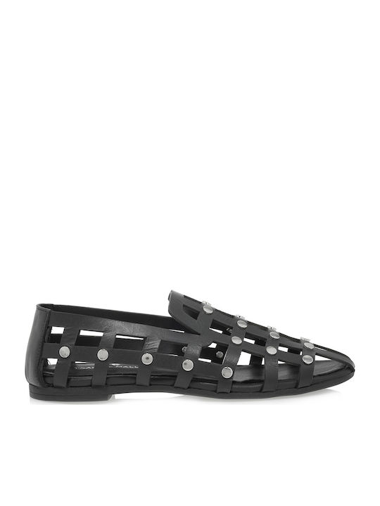 Δερμάτινα Γυναικεία Loafers σε Μαύρο Χρώμα