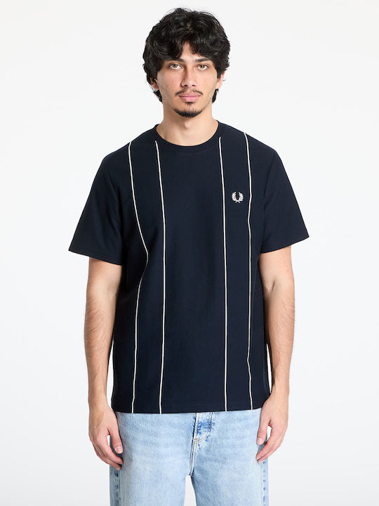 Tシャツ・カットソー FRED PERRY Men T-shirt Blue M9909 608 AUTHENTIC FRED PERRY LOGO SOLID BLUE COTTON MEN'S T-SHIRT