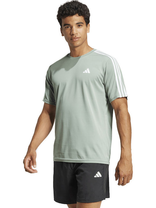 adidas 3-stripes Aeroready Спортна тениска Зелен