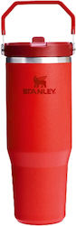Stanley Iceflow Flip Straw Glass Thermos Stainl...