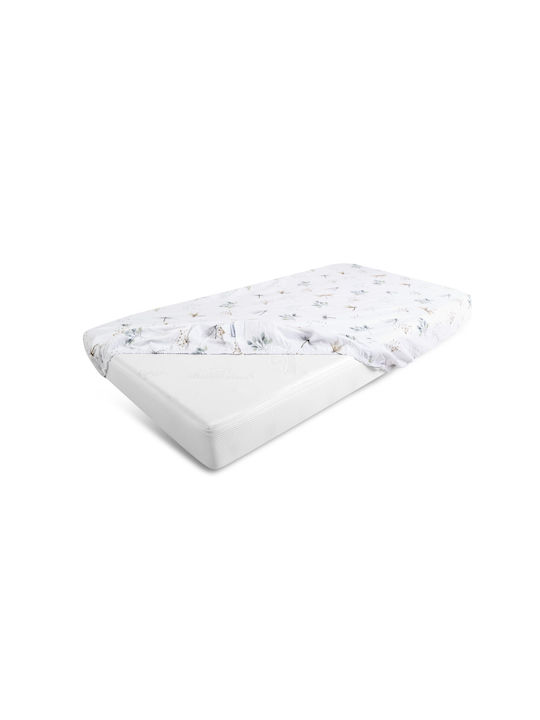 Matex Бебешки Чаршаф За Количка Памук с ластик Бял 70x140бр