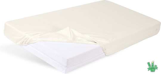 Matex Бебешки Чаршаф За Количка Фланела с ластик Бежов 60x120бр