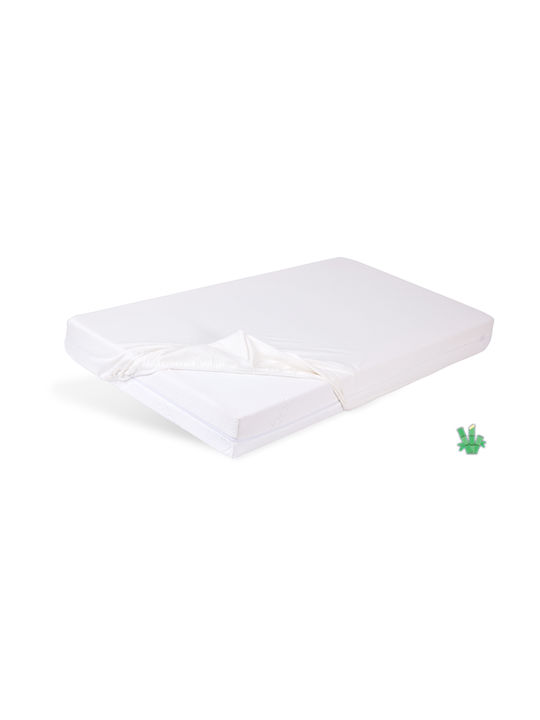 Matex Бебешки Чаршаф За Количка Фланела с ластик Бял 60x120бр