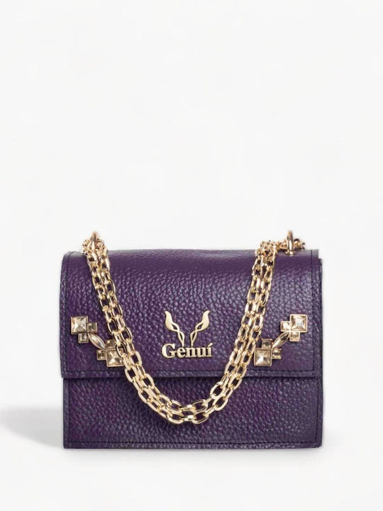 Genui Leather Leather Women's Bag Shoulder Purple