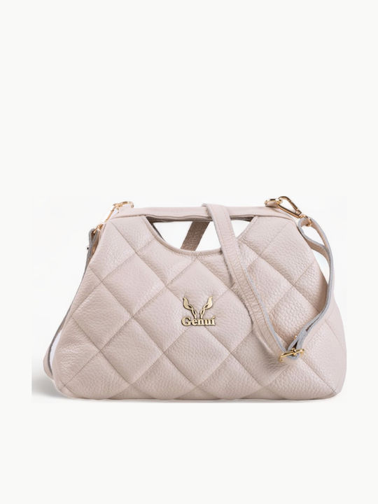 Leder Damentasche Handtasche Ecru